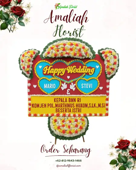 Papan Bunga Pernikahan Kibin